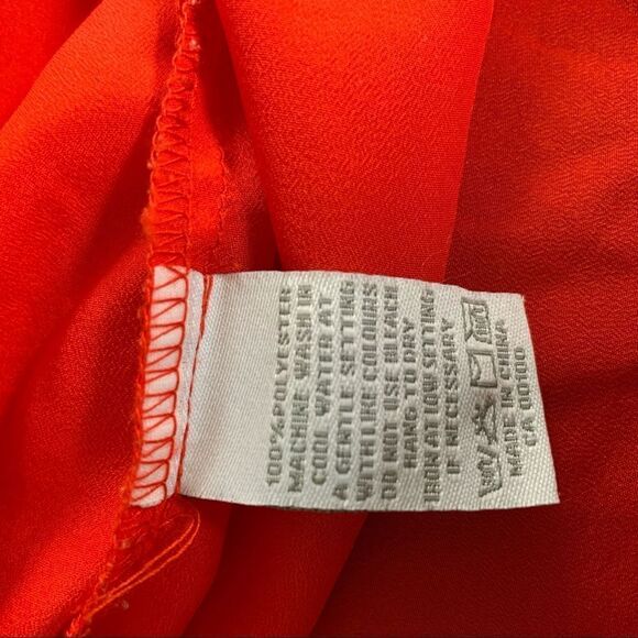 Alfred Sung Pure Red Hi/Lo Semi Sheer Blouse - Picture 7 of 7